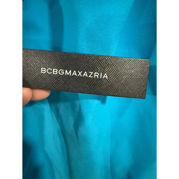 BCBGMAXAZRIA Womens One-Shoulder Blue Dress With Cutouts & Side Slit  Size 16 - Picture 4 of 7